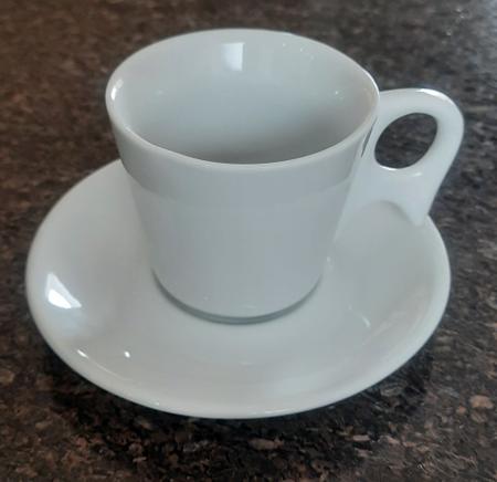 Imagem de Jogo 6 xícaras de Café e Chá com pires ,190ml  Cabo prático - Porcelana branca