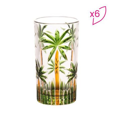 Jogo Jarra 1,2 L E 6 Copos 330ml Palm Tree Wolff 28147 28148 Kit Completo  Mesa Posta