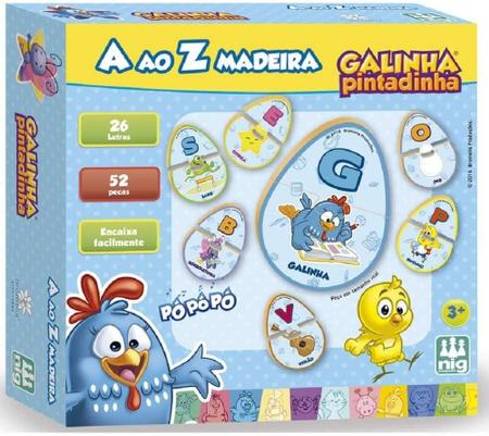 Jogo A Ao Z Galinha Pintadinha Educativo 52 Peças Madeira - Nig - Jogos  Educativos - Magazine Luiza