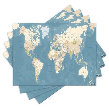 Imagem de Jogo Americano com 4 peças - Mapa Mundi - 2031Jo