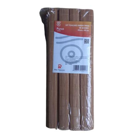 Imagem de Jogo Americano De Bambu Cozinha 30 Cm X 40 Cm Com 4 Unidades