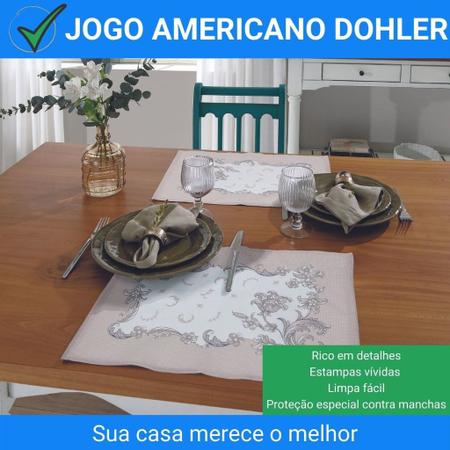 Jogo Americano Dohler Kit Mesa Posta Para Sala de Jantar Cozinha Copa  Decoração Sousplat - Jogo Americano - Magazine Luiza