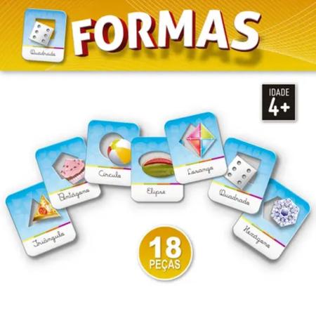 JOGO EDUCATIVO FORMAS GEOMÉTRICAS - JOGO+QUEBRA CABEÇA