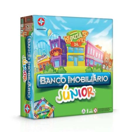 Imagem de Jogo Banco Imobiliário Júnior Tabuleiro Brinquedo Criança Estratégia