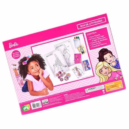 Box De Atividade Barbie Jogo De Cartas Pra Colorir Giz Cera