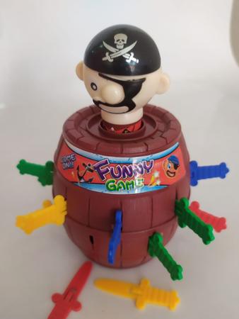 Imagem de Jogo barril salta pirata c/16 espadas colors na caixa b201-15 banana toys