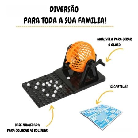 Imagem de Jogo Bingo Brincadeira Interativa para a Família Globo Giratório e cartelas