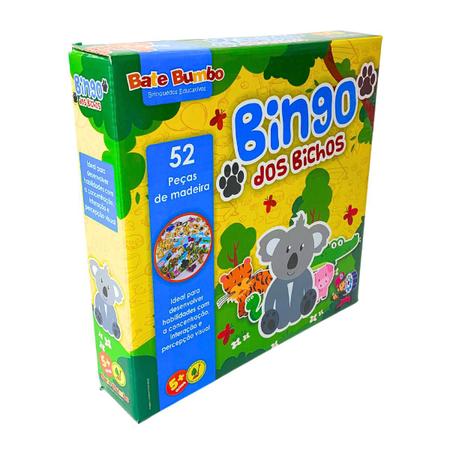 Jogo Bingo dos Bichos Brinquedo Educativo Madeira - Bate Bumbo - 4 anos -  Jogos Educativos - Magazine Luiza