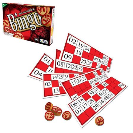 Bingo jogo divertido 48 cartelas + 90 números de madeira - Jogos - Magazine  Luiza
