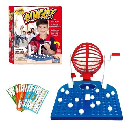 Bingo Infantil Jogo Brinquedo Globo 48 Cartelas 90 Bolinhas