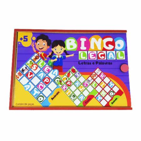 Jogo Bingo Legal - Letras e Palavras - Madeira - Marcio