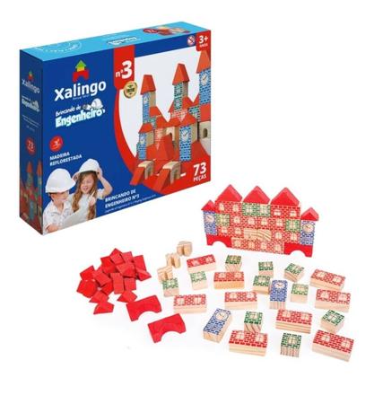 Kit 60 Jogos de Montar Pedagógico Brincando de Engenheiro 73 Peças Xalingo  - 5277.6 em Promoção na Americanas