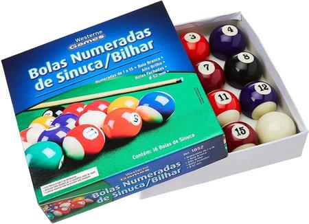 Jogo Bolas De Sinuca Bilhar Numeradas 52mm Profissional