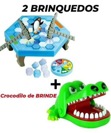 Kit Jogo Pinguim Quebra Gelo + Jogo Croc Croc Crocodilo Dentista