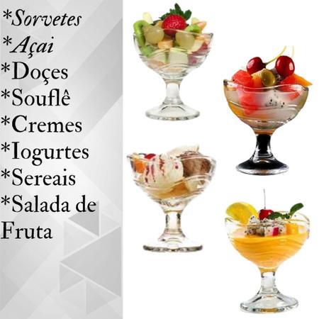 Jogo c/ 2 Taças Vidro Sobremesa Sorvete Açai Doce 150ml - UTILIKA