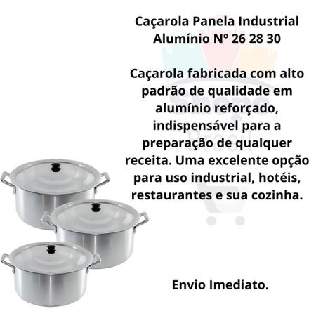 Imagem de Jogo Caçarola Industrial 26/28/30 Alumínio Restaurante Hotel