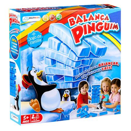 Kit Brinquedos Crocodilo Torre Caiu Perdeu Jogo Pinguim Gelo