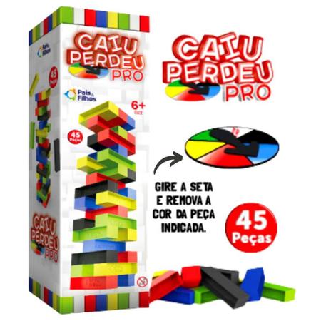 Imagem de Jogo Caiu Perdeu Pro 45 Peças Torre De Plástico Pais & Filhos