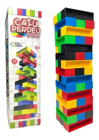 Imagem de Jogo Caiu Perdeu Pro 45 Peças Torre De Plástico Pais & Filhos