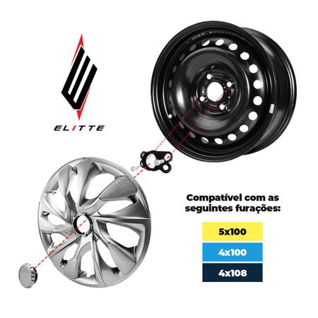 Jogo 4 Calotas Esportivas Velox com Emblema Fiat Palio Siena Mobi Argo  Cronos Strada Idea Uno Punto Fiorino Stilo - Prata e Preta - TTs  Distribuidora