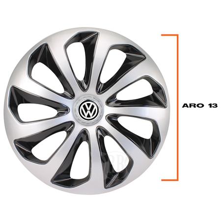 Imagem de Jogo Calotas Esportivas Velox Silver Black Aro 13 Volkswagen