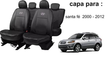 Imagem de Jogo Capas de Couro Hyundai Santa Fe 2008 + Capa de Volante + Chaveiro Hyundai