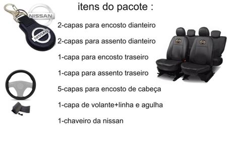 Imagem de Jogo Capas de Couro Nissan Frontier 2008 + Capa de Volante + Chaveiro Nissan