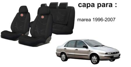 Imagem de Jogo Capas Tecido Marea '96-'07 + Volante + Chaveiro - Adaptável a Diferentes Anos/Versões