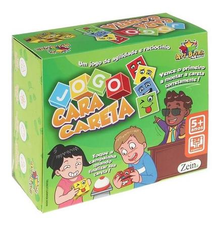 Imagem de Jogo Cara Careta Brinquedo Educativo Cubos Carta Tabuleiro 