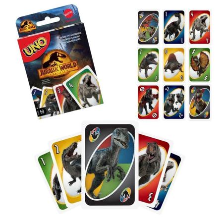 Jogo cartas baralho dinossauros uno jurassic world 3 mattel em Promoção na  Americanas