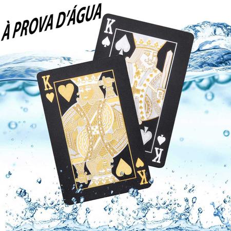 Jogo Cartas De Baralho Profissional Jogos Original Naipe Truco Diversão -  Preto