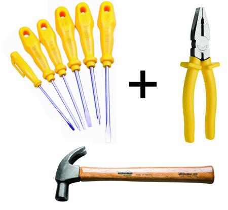 Jogo Chave ferramenta 3 fenda 3 philips e 1 Alicate Universal e1 Martelo de Unha Tramontina - Tramontina Master Imagem de Jogo Chave ferramenta 3 fenda 3 philips e 1 Alicate Universal e1 Martelo de Unha Tramontina