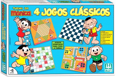 Jogo Clássico 4x1 Damas Ludo Xadrez Chinês Turma Da Mônica - Nig Brinquedos  - Jogo de Dominó, Dama e Xadrez - Magazine Luiza