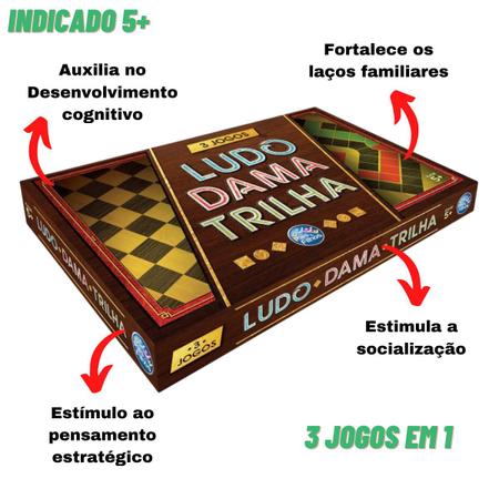 Jogo Tabuleiro Super Ludo Trilha Jogos Clássico de Cartas - Pais & Filhos -  Jogos de Cartas - Magazine Luiza