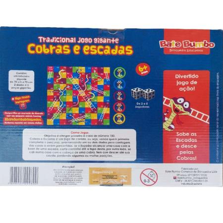 Jogo cobras e escadas gigante - BATE BUMBO - Jogos Educativos