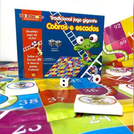 Jogo cobras e escadas gigante - BATE BUMBO - Jogos Educativos - Magazine  Luiza