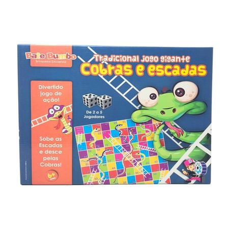 Jogo Cobras e Escadas em Madeira - Educativos Brinquedos