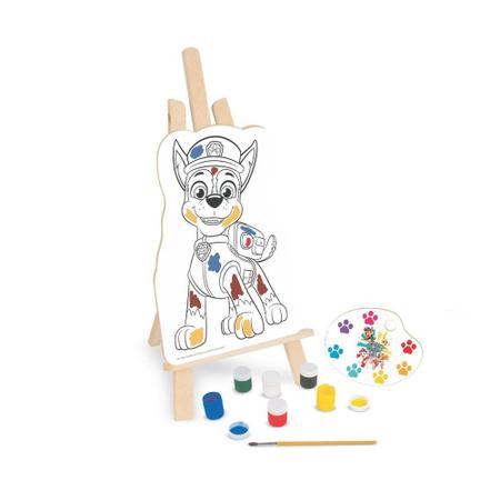 Kit de Pintura Patrulha Canina Nig Jogo De Colorir Infantil Tintas Pincel  Cavalete Telas