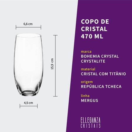 Imagem de Jogo Com 2 Copos De Cristal Água 470 Ml Linha Mergus Bohemia