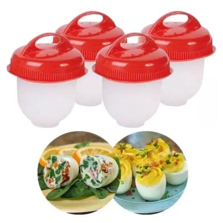 Jogo Com 4 Formas Para Cozinhar Ovos Magic Egg Em Silicone