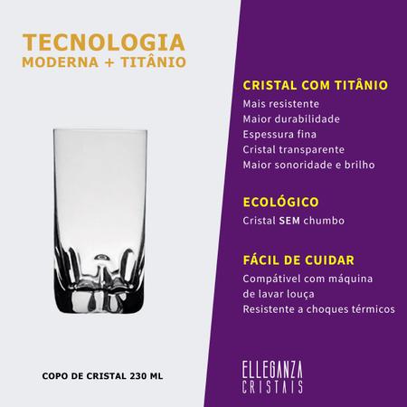 Imagem de Jogo com 6 Copos de Cristal Para Água ou Suco 230 ml Trio Bohemia