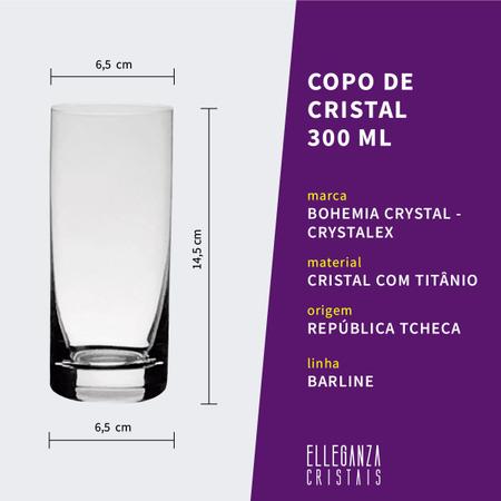 Imagem de Jogo com 6 Copos de Cristal Para Água ou Suco 300 ml Barline Bohemia