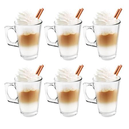 Imagem de Jogo com 6 xícaras 230ml Grande Cappuccino Alça Quadrada