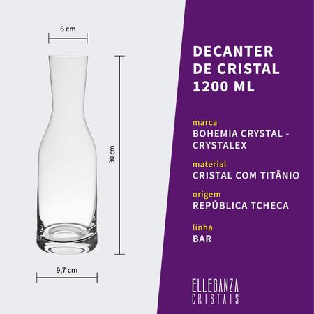 Imagem de Jogo com Decanter Tipo Garrafa 1200 ml e Copos de Cristal 230 ml Bohemia