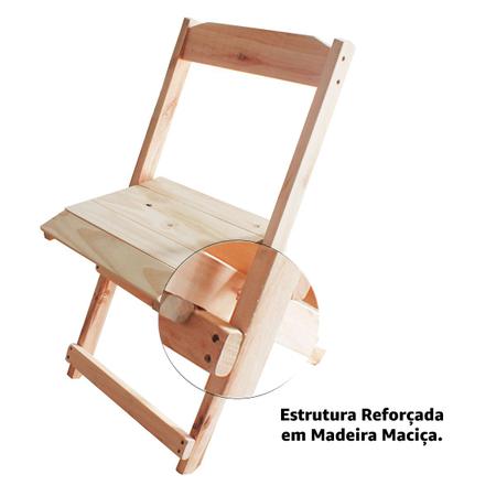 Conjunto Dobrável de Mesa 120x70 com 1 Mesa e 4 Cadeiras em Madeira Eu -  Marcenaria Real