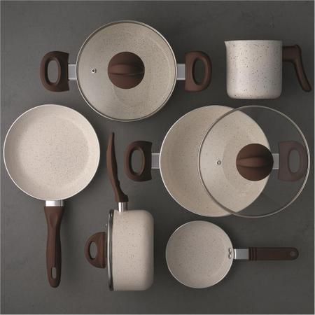 Imagem de Jogo Conjunto de Panelas 6 Peças Brinox Vanilla Ceramic Life Smart Plus Antiaderente
