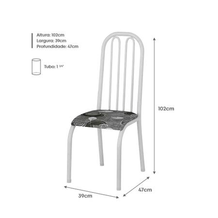 Conjunto Kit Jogo 6 Unidades Cadeiras Cozinha Jantar Metal Branco Overlar:  Produtos para sua casa, móveis, tecnologia, brinquedos e eletrodomésticos