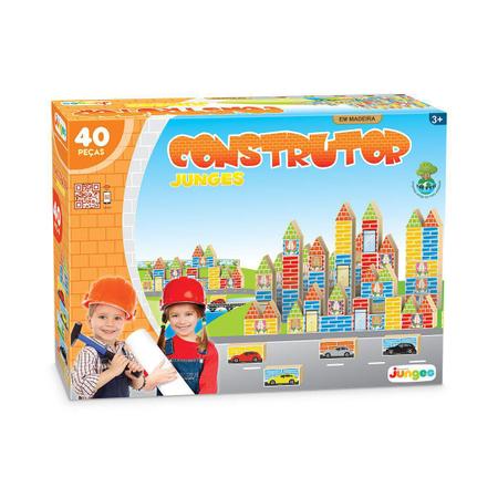 Jogo Construtor 40 Peças Em Madeira Blocos De Montar Presente Brinquedo 710  - Junges - Brinquedos de Montar e Desmontar - Magazine Luiza