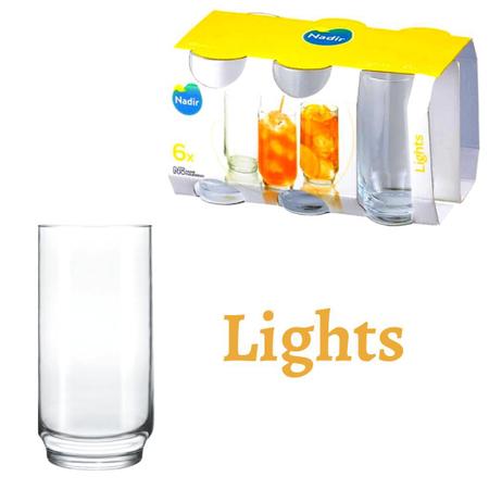 Jogo de Copos Nadir 300ml Lights Long Drink com 6 Unidades Vidro