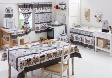 Jogo Kit de Cozinha Completo 12 peças com toalha de mesa